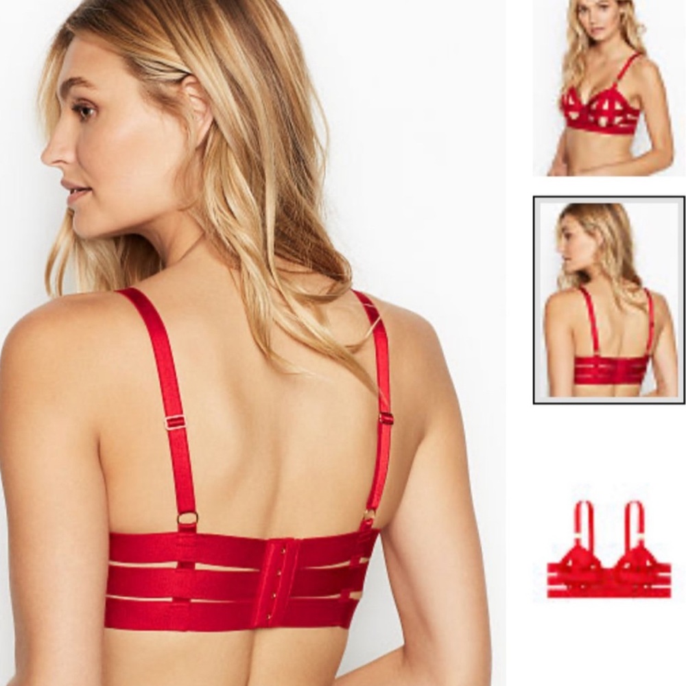 36D/M Victoria’s Secret Strappy Balconet Bra & Cheeky Set - Picture 2 of 9